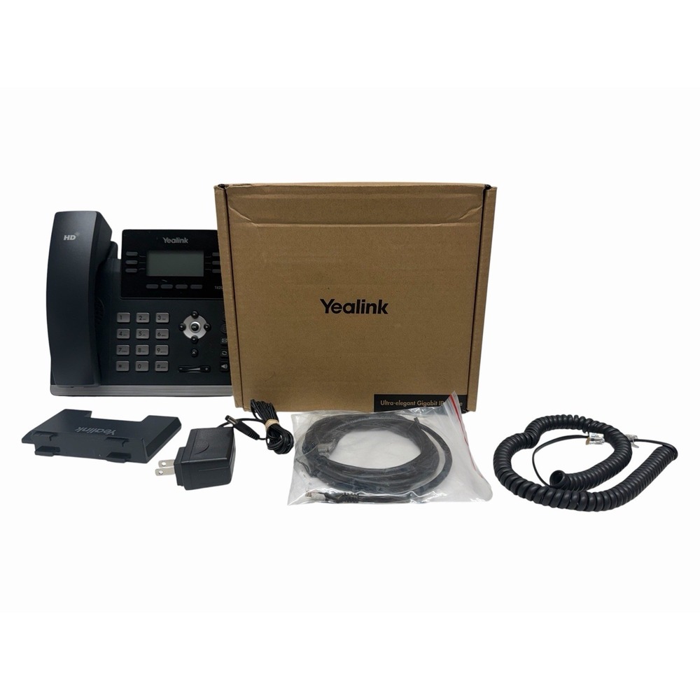 Yealink SIP-T42S Gigabit IP Phone w/ Handset Cords Stand &‎ Power Adapter